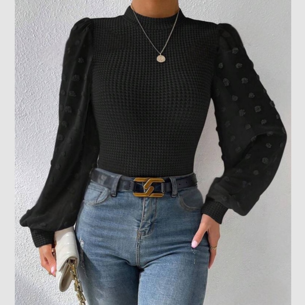 Boho Swiss dot sleeve blouse